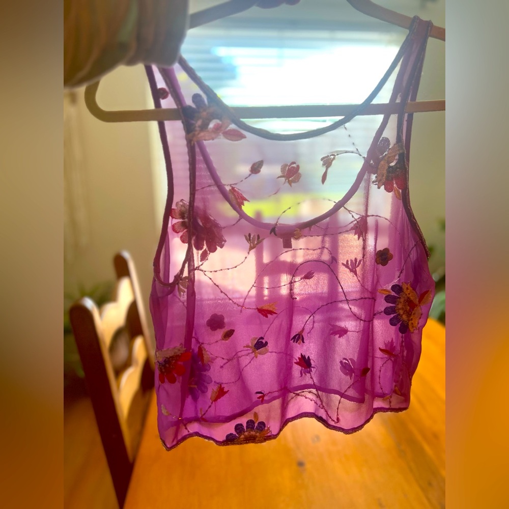 VINTAGE one of a kind sheer crop top